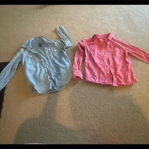 2 long sleeve button down shirts.